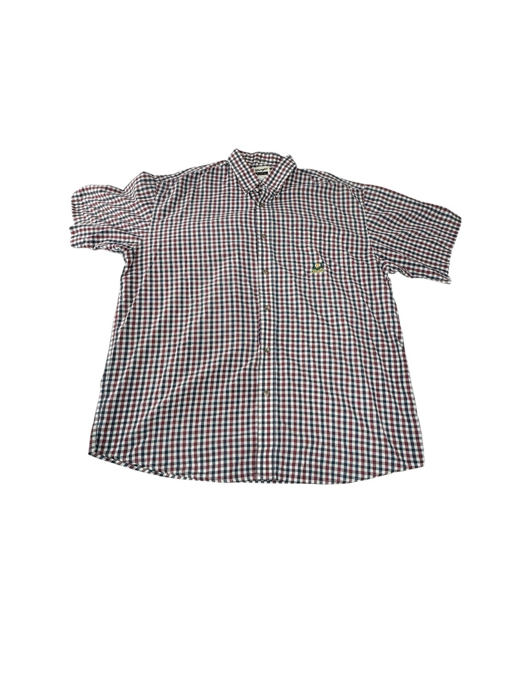 Wrangler Short-Sleeve Checked Button-Down Shirt - Red, Blue, White